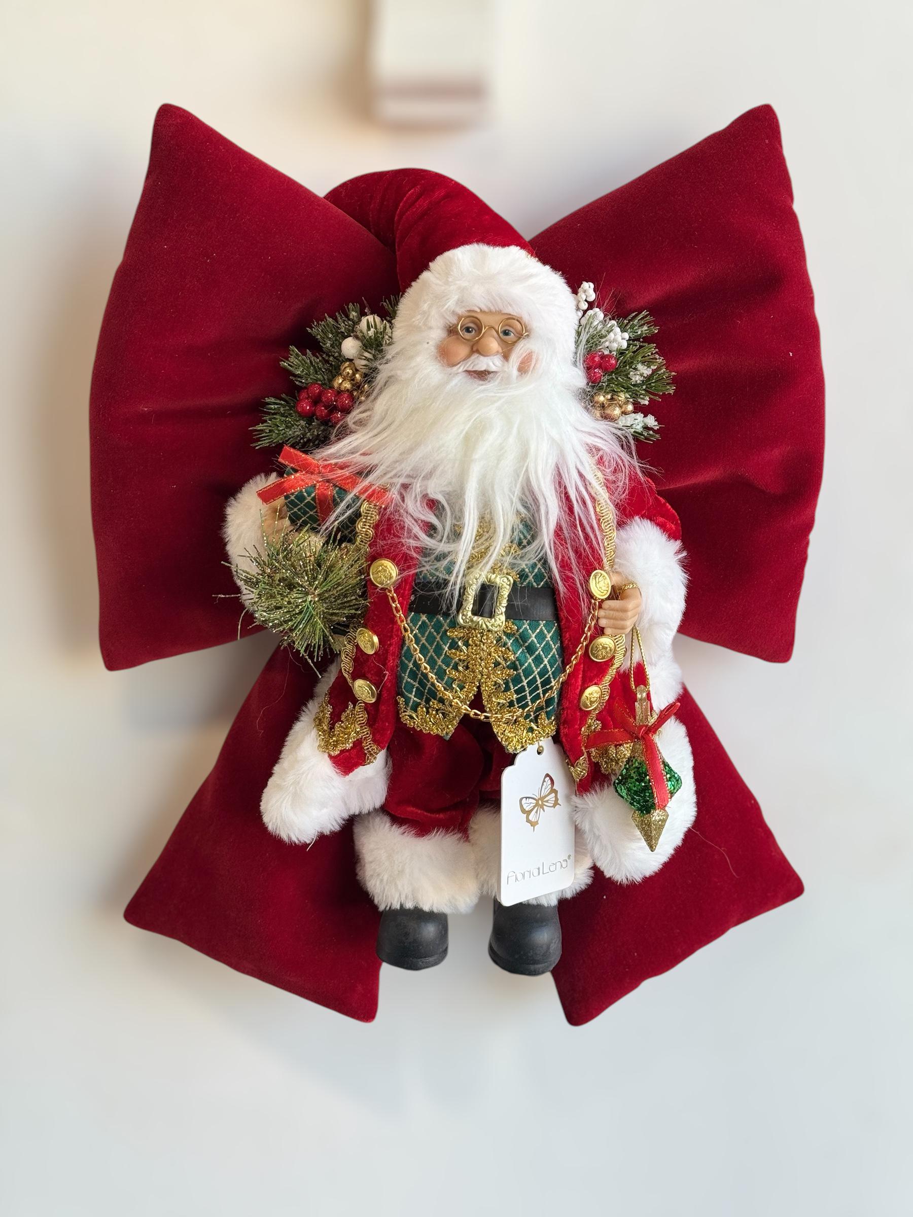 Fiocco in velluto rosso con babbo natale - Collezione 